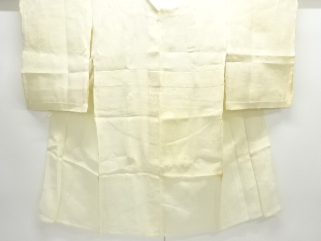 JAPANESE KIMONO / ANTIQUE JUBAN / HEMP / HOUSES & FLORAL PLANTS